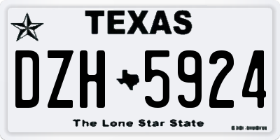 TX license plate DZH5924
