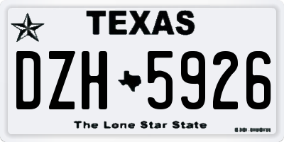 TX license plate DZH5926