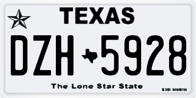 TX license plate DZH5928
