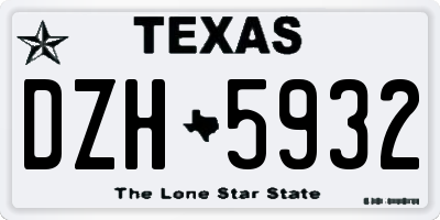 TX license plate DZH5932