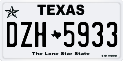 TX license plate DZH5933