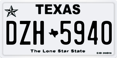 TX license plate DZH5940