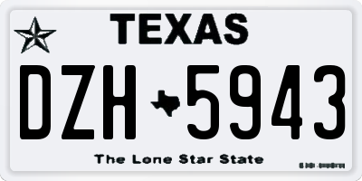 TX license plate DZH5943