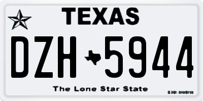 TX license plate DZH5944