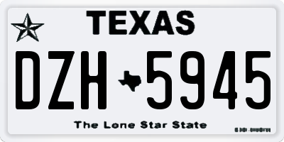 TX license plate DZH5945