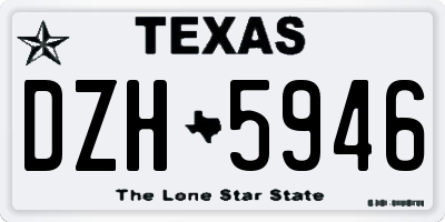 TX license plate DZH5946