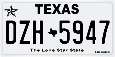 TX license plate DZH5947