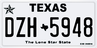 TX license plate DZH5948