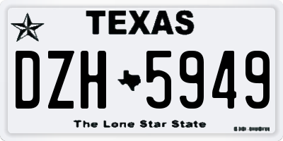 TX license plate DZH5949