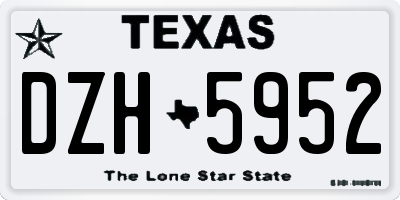 TX license plate DZH5952