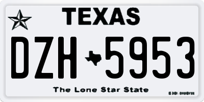 TX license plate DZH5953