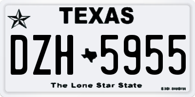 TX license plate DZH5955