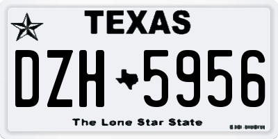 TX license plate DZH5956