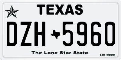 TX license plate DZH5960