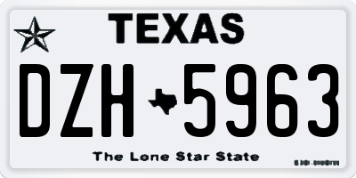 TX license plate DZH5963