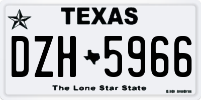 TX license plate DZH5966