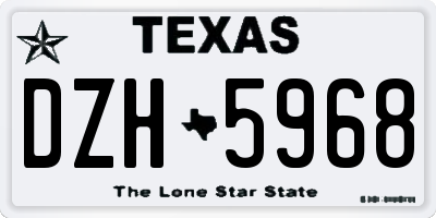 TX license plate DZH5968
