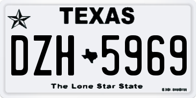 TX license plate DZH5969