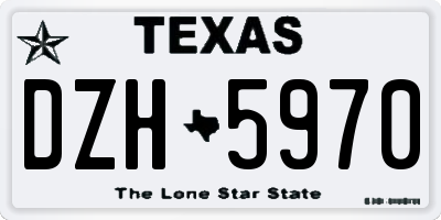 TX license plate DZH5970