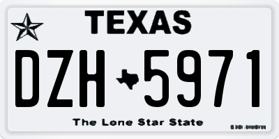 TX license plate DZH5971
