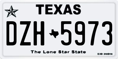 TX license plate DZH5973