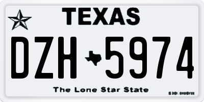 TX license plate DZH5974