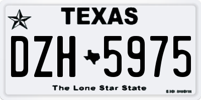 TX license plate DZH5975