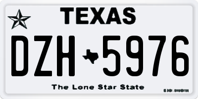 TX license plate DZH5976