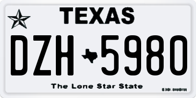 TX license plate DZH5980