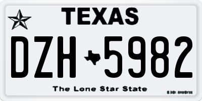TX license plate DZH5982