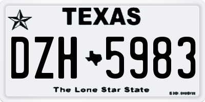 TX license plate DZH5983