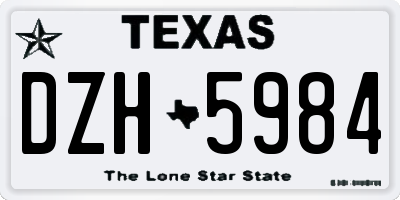 TX license plate DZH5984
