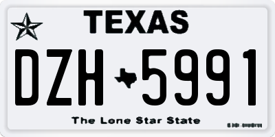 TX license plate DZH5991
