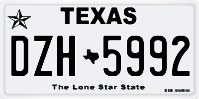 TX license plate DZH5992