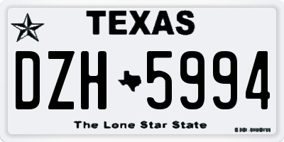 TX license plate DZH5994