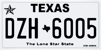 TX license plate DZH6005