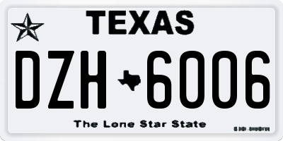 TX license plate DZH6006