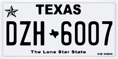 TX license plate DZH6007