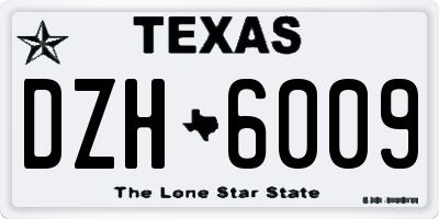 TX license plate DZH6009