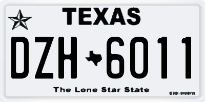 TX license plate DZH6011