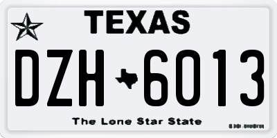 TX license plate DZH6013