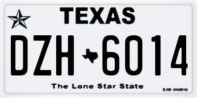 TX license plate DZH6014