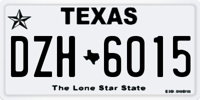 TX license plate DZH6015