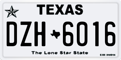 TX license plate DZH6016