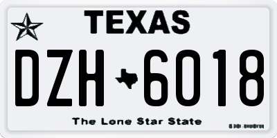 TX license plate DZH6018