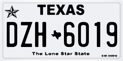 TX license plate DZH6019