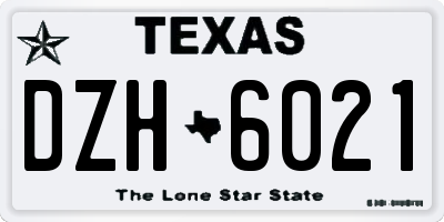 TX license plate DZH6021