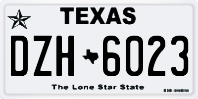 TX license plate DZH6023