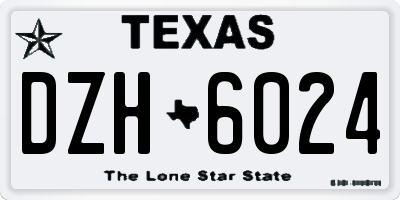 TX license plate DZH6024