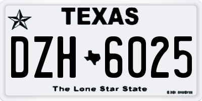 TX license plate DZH6025